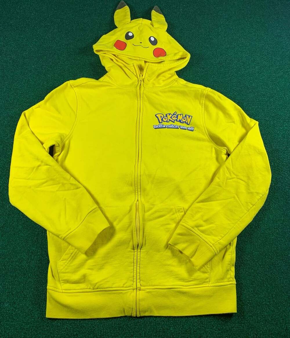 Pokemon Pikachu Costume Zip-Up Hoodie Size S Yellow